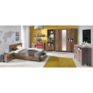 Brown wood deals bedroom set